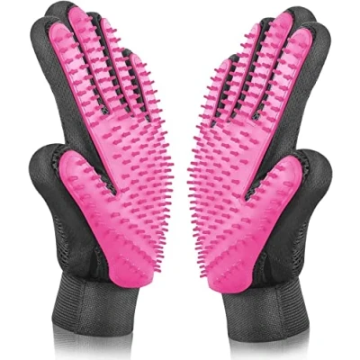 Image de Gants de Toilettage pour Chien Chat,Gant Brosse Chien,Gant Poil Chat Massage,Bain et Récupération des Poils,Gant Ajustable Animaux Compagnie Chat/Chien/Lapin,1Paire