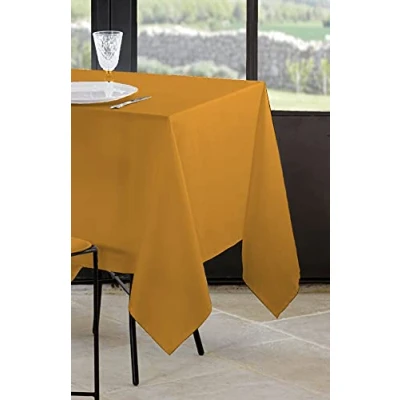 Image de Stof Lovely CASA Nappe Taille 145x200 cm 100% Polyester Couleur Curry Modèle Nelson Rectangulaire Linge de Table Lavable 30 Qualité Exceptionnelle