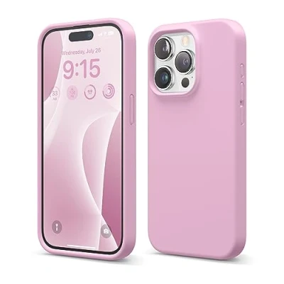 Image de elago Coque en Silicone Liquide Compatible avec iPhone 15 Pro, de qualité supérieure, Protection intégrale [Structure à 4 Couches Anti Choc], Doublure Microfibre Douce