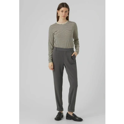 Image de Vero Moda Vmmaya MR Solid NOOS Pantalon classique, Femme, Taille: XSx34, Grey pinstripe