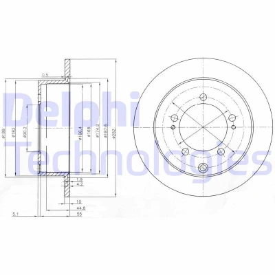 Image de DELPHI BG4037 Disque de frein 262 10 5 plein huilé non traité sans roulement roue, bague ABS MITSUBISHI: Outlander I SUV, Lancer 7
