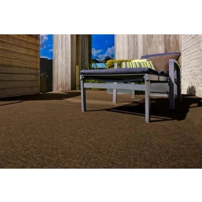 Image de andiamo tappeto in erba artificiale con borchie da utilizzare come rivestimento per balconi o esterni 133 x 500 cm Marrone
