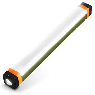 Image de Barre lumineuse magnétique pour tente, lampe rechargeable, 4 modes 400 lumens, de camping rechargeable par USB avec batterie externe 1200 mAh, lumière d&#039;urgence crochet