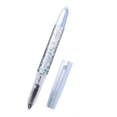 Image de Online stylo roller effaçable Blanc, à cartouches d&#039;encre bleue, grip ergonomique, cartouche inluse, rechargeable, ideal pour enfants et l&#039;école