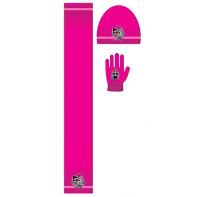Image de LOL Surprise bonnet, écharpe et gants fuchsia taille unique
