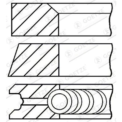 Image de GOETZE ENGINE 08 527500 00 Jeu De Segments Pistons 93