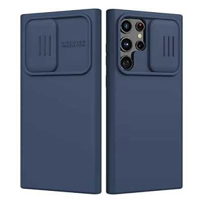 Image de Nillkin Coque pour Samsung Galaxy S22 Ultra, Camshield Silicone Soyeux avec Cache Camera Bleu