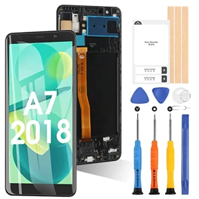 Image de OLED Écran pour Samsung Galaxy A7 2018 A750 A750F SM A750F, 6.0&quot; LCD Tactile Digitizer Verre Assemblage avec Outils (Noir Cadre)