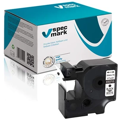 Image de specmark Compatible avec DYMO D1 53713 Ruban encreur 24 mm x 7 m Noir sur blanc (S0720930) pour imprimante LM Label Manager LP Point LW Writer DUO