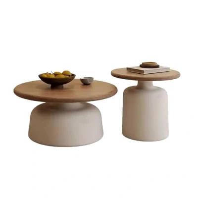 Image de JATIBOSH Table Basse Ronde, D&#039;Appoint pour Meubles de Salon, Table, Lot 2, D’Appoint, Bout Canap Chambre, Chevet