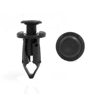 Image de sourcing map 100 Pcs Rivet plastique noir, pousser axe fixation garniture type 9mm Agrafe pour voiture
