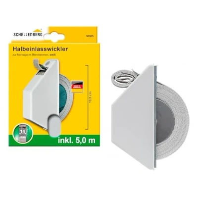Image de Schellenberg 50505 Mini Enrouleur de sangle, prise jusqu&#039;à la moitié Blanc