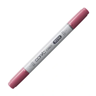 Image de COPIC Ciao RV34, Dark Pink, Twin Marker avec une pointe de largeur moyenne et Brush