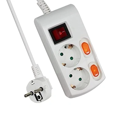 Image de multiprise 2 prises avec interrupteur individuel 1,5 m. (2 prises)