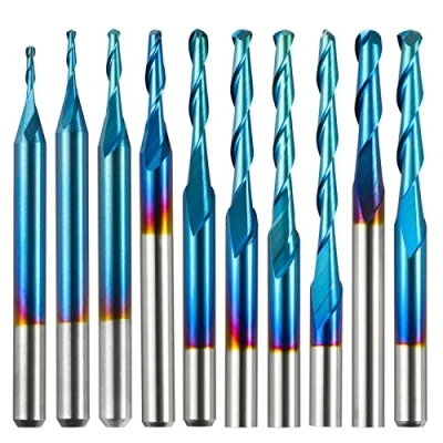 Image de Genmitsu Lot de 10 fraises à bout hélicoïdales double cannelure Tige 0,8 mm 2,5 diamètre coupe CNC Pour le travail du bois Acrylique, MDF, PVC, ABS, BN10A