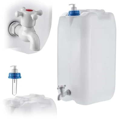 Image de KADAX bidon d&#039;eau avec robinet de vidange, réservoir bec d&#039;eau, intégré et distributeur savon, camping (30 l)