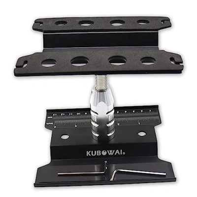 Image de KUBOWAI Support de Réparation en Aluminium pour Voiture RC, Station Modèle, 1/8 1/10 1/12 Modèle RC Tout Terrain Camion (Noir)