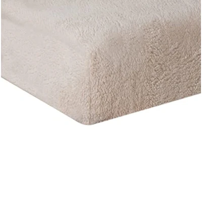 Image de Sleepdown Drap Housse en Polaire Unie, Chaude, Confortable et Super Douce 90 x 200 cm Naturel