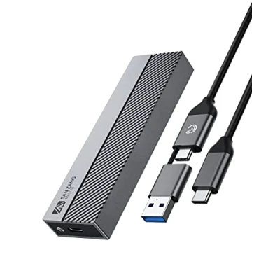 Image de boîtier NVMe M.2, Transmission USB3.1 GEN 2 10 Gbit/s, Adaptateur de SSD M.2 pour 2230 2242 2260 2280 PCIe M Key &amp; M+B avec Patch Dissipation Chaleur, sans Outil