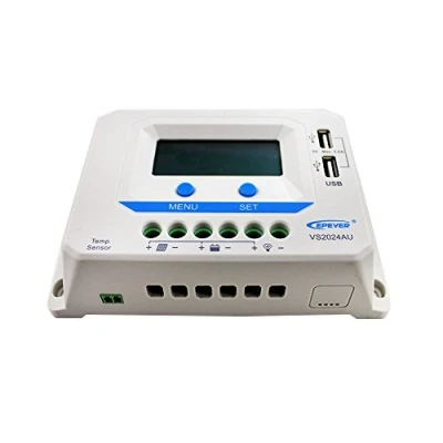 Image de EPEVER contrôleur de charge PWM VS2024AU 20A 12V / 24V travail automatique avec écran LCD connexion USB
