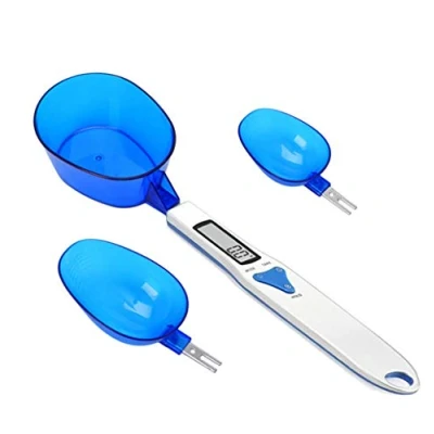 Image de Mengshen Balance de cuisine numérique avec 3 cuillères à mesurer pesant et ingrédient liquide sec Thé au lait Farine d&#039;épices Médecine 1.1lb / 500g (0.1g) milligramme écran LCD portable