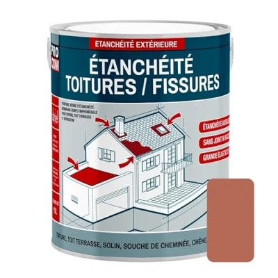 Image de Peinture, résine d&#039;étanchéité toiture, réparation tuiles, fissures, anti fuites, décore, protège, plusieurs coloris PROCOM 0.75 litres