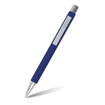 Image de Online soft Metal stylo à bille rétractable en aluminium, avec surface touch, recharge remplaçable encre noire, cadeau parfait I couleur: bleu