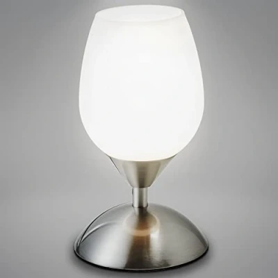 Image de B.K.Licht lampe de chevet tactile 3 intensités, table avec fonction Touch, lumière lecture, éclairage chambre, chambre enfant bébé, niveaux luminosité, Métal