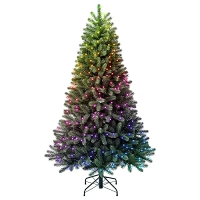 Image de Arbre de Noël Artificiel pré illuminé Twinkly Contrôlé par Application avec 435 LED RVB (16 Millions Couleurs) Décoration Intelligente pour l&#039;intérieur Vert, 1,8 mètres