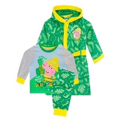 Image de Peppa Pig Jungen George Morgenmantel und Pyjama Set Vert 3 4 Years