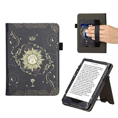 Image de kwmobile Etui Compatible avec Kindle Paperwhite 11e génération Étui à Rabat magnétique Tablette eReader Similicuir pour Bleu foncé Jaune Noir