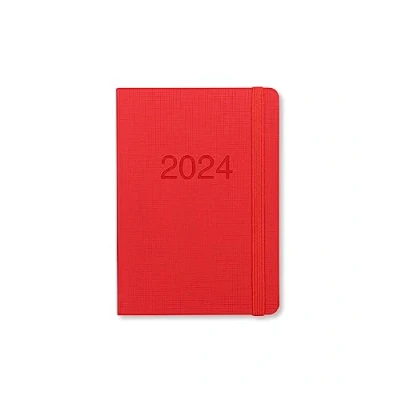 Image de Letts of London Memo A6 semaine sur 2 pages multilingue Red 2024