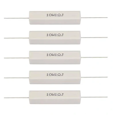 Image de 10pcs Résistances Céramique Ciment,10W Kit de Résistance Séparation Haut Parleur, Ciment 1ohm / 1.5ohm 5ohm 6ohm en Céramique.(1 ohm)