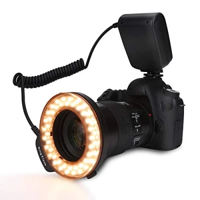 Image de Tosuny Flash annulaire LED Portable pour Appareil Photo avec 7 Modes de luminosité, lumière Remplissage du Gauche/Droite écran LCD, Accessoire d&#039;appareil Photo, adapté aux Amateurs