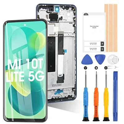 Image de ARSSLY Écran pour Xiaomi Mi 10T Lite 5G M2007J17G LCD Affichage Digitizer Assemblée Verre de Remplacement Tactile avec Outils(Noir Cadre)
