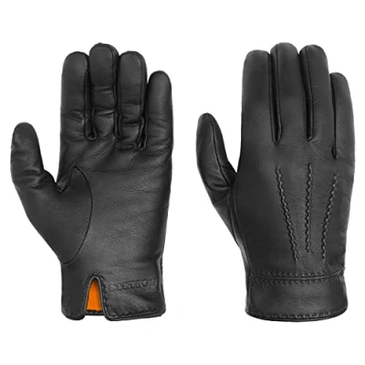 Image de STETSON Gants en Cuir Soft Nappa Homme avec doigts pour doublure automne hiver 8 1/2 HS noir