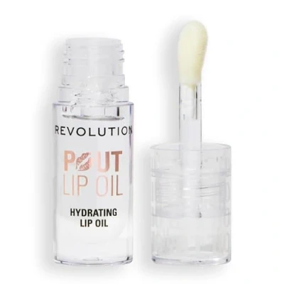 Image de Revolution, Huile à Lèvres Pout Nourrissante Teintée pour une Brillance Éclatante et un Fini Non Collant, Végan &amp; Sans Cruauté, Litchi Transparent, 4 ml