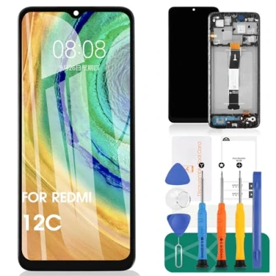 Image de Pour Xiaomi Redmi 12C Écran LCD Remplacement 22120RN86G Tactile Digitizer Assemblée Kits de Réparation (Noir, Avec Cadre)