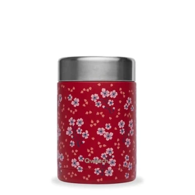 Image de QWETCH Boite Repas Nomade Isotherme Hanami Rouge 600ml Alimentaire Inox 5h Chaud et 7h Froid Sans BPA, Étanche &amp; Reutilisable Lunch Box pour bureau, pique nique, randonnée