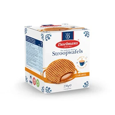 Image de Daelmans Stroopwafels Gaufres au caramel 230 g dans le cube Authentique gaufre hollandaise Stroop