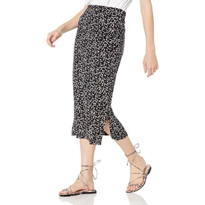 Image de Amazon Essentials Jupe midi en Tricot à Enfiler (Disponible Grande Taille) Femme, Noir Blanc Animaux Abstrait, XL