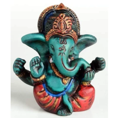 Image de Bouddha Figurines/Billy Held Ganesh Ganapati Statue en résine 6,5 cm Turquoise