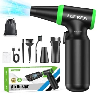 Image de Souffleur Air Comprimé 150 000 tr/min PC 3 Vitesses Dépoussiérant PC, 6000 mAh Batterie, avec Brosses de Nettoyage, Bombe Sec Nettoyage Électronique Voiture, Duster