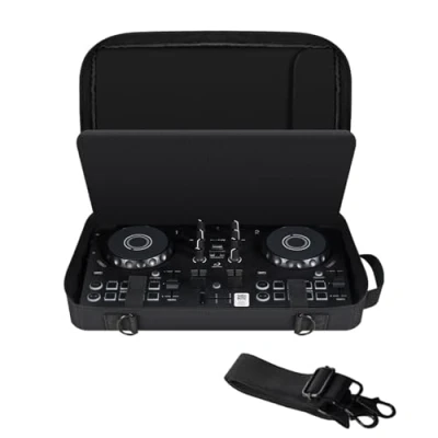 Image de YipuVR Étui de contrôleur DJ pour DDJ FLX2, sac voyage souple compatible avec Hercules Inpulse 200/Inpulse 200 MK2/DDJ WeGO4/, câble et accessoires bandoulière réglable,