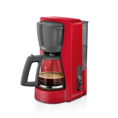 Image de Bosch, machine à café filtre, MyMoment, réservoir d&#039;eau amovible, carafe en verre, arrêt automatique, fonction Anti Goutte, maintien au chaud 40 minutes, rouge foncé, TKA2M114