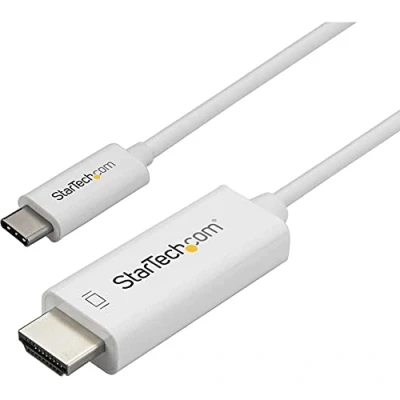 Image de STARTECH Câble adaptateur USB C vers HDMI 4K 60 Hz de 1 m Blanc première extrémité: x Type Mâle Thunderbolt 3