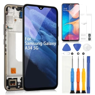 Image de ARSSLY pour Samsung Galaxy A34 5G A346 Écran LCD SM A346E A346B A346M Tactile Digitazer Assembly Remplacement avec Réparation Kit (Noir Cadre)