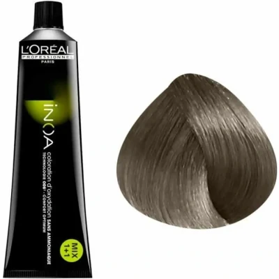 Image de Coloration d&#039;oxydation sans ammoniaque L&#039;Oréal Inoa N6.1 Blond Foncé Cendré Hydratation intense