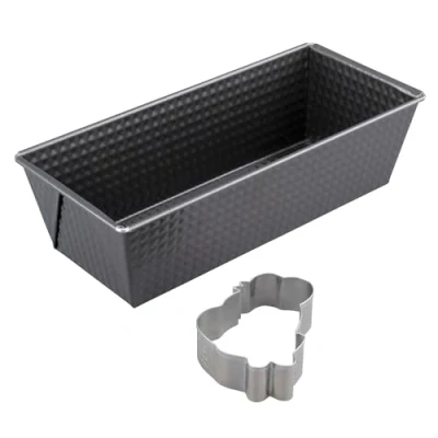 Image de Zenker 8915 Moule à Gâteau, Cake, Plat Four Rectangulaire, Antiadhésif, pour Cake avec Emporte Pièce Haribo, Acier Inoxydable, Noir, Argent, 25,5 x 11,5 cm