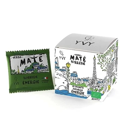 Image de YVY MATÉ Yerba Mate Torréfié Bio Grand Cru Format pratique 15 sachets de thé Maté naturels Non Fumé, Sans Tige, Poussière Boisson énergisante pour remplacer le café
